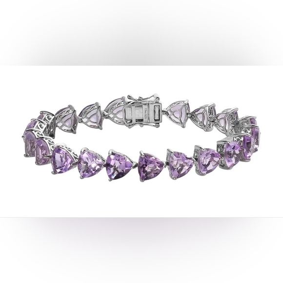 Rose de France Tennis Bracelet in Platinum Over Sterling Silver 7.25